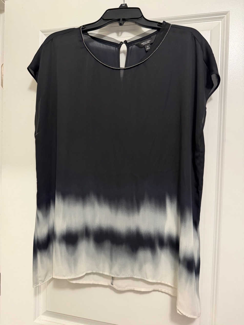 Simply Vera Vera Wang Black to White Ombre Blouse